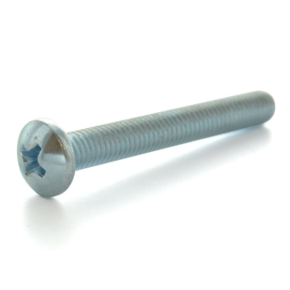 #10-32 x 1/2 Inch Fine Zinc Plated Steel #2 Phillips Drive Pan Head Machine Screw