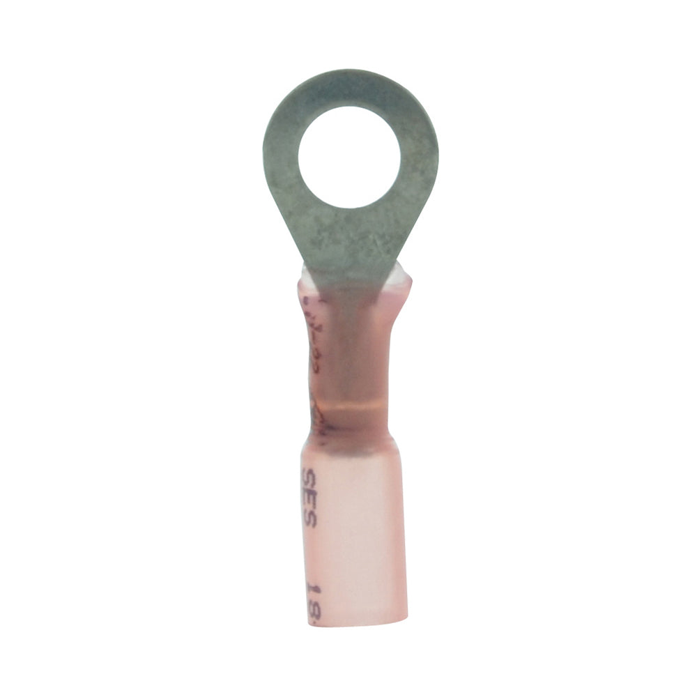 22-18 Gauge Lead Free Heat Shrink, Crimp & Solder Ring Terminal 1/4 Inch Stud Red