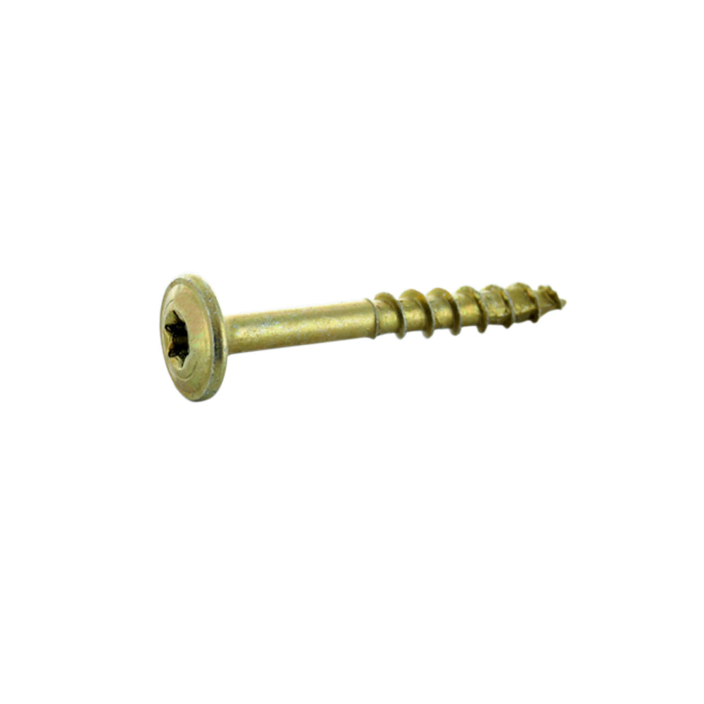 #8 x 1-1/4 Inch Max Grip T-Star Plus Washer Head Cabinet Screw Yellow Zinc