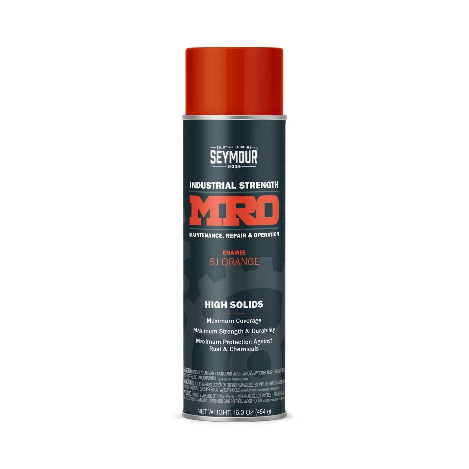 MRO Industrial High-Solids Spray Paint, SJ Orange - 16 OZ. Net Fill Wt.