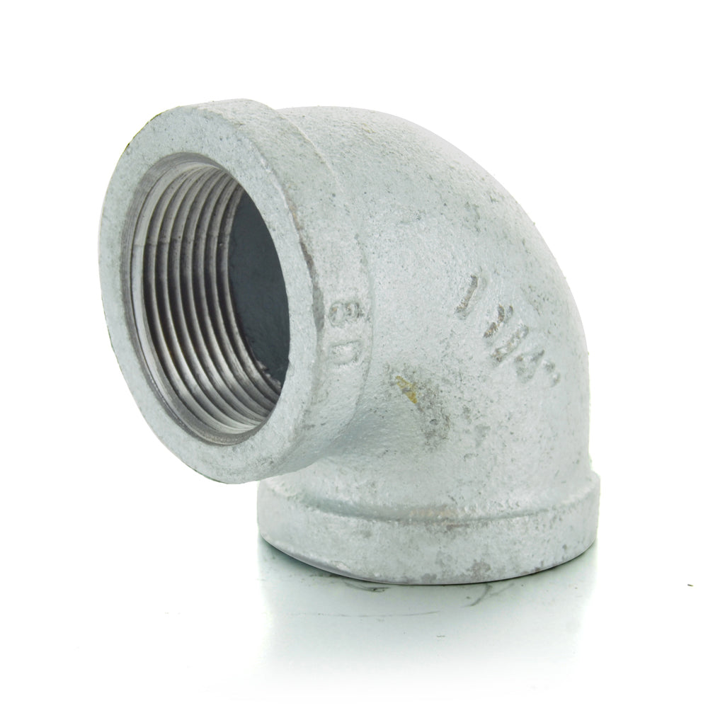 1/4" Schedule 40  Female NPT Galvanized Welded Malleable Iron 90 Degree Elbow USA