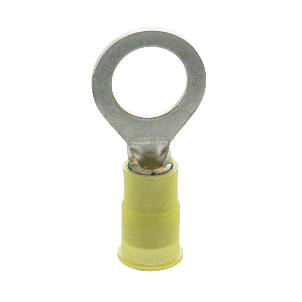 12-10 Gauge Ring Terminal 3/8" Stud Nylon Insulated Yellow
