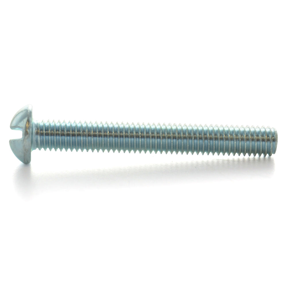 #10-32 x 3/8 Inch Fine Zinc Plated Steel Slotted Drive Round Head Machine Screw