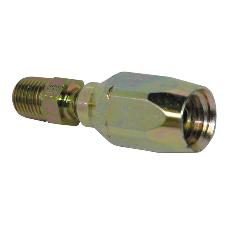 3/8 Inch x 3/8 Inch Male Pipe Rigid (Nptf) Yellow Zinc 247 N Series Weatherhead Field Attachable Coupling