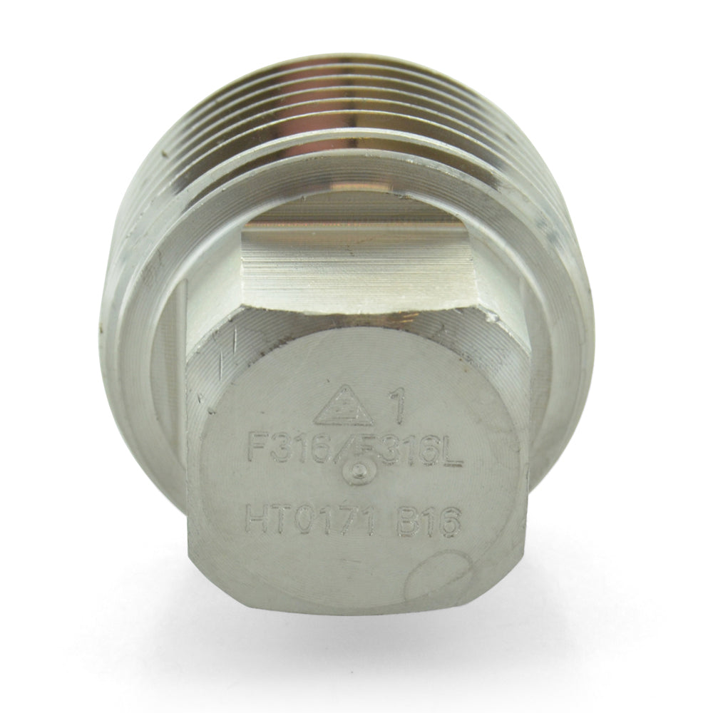 1/8" Schedule 80 316 Stainless Steel Heavy Duty Square Plug