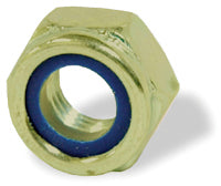M6 x 1 Coarse Din 985 Yellow Zinc Class 8 Purple Nylon Insert Lock Nut.
