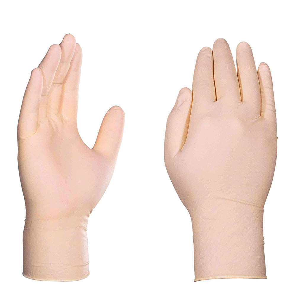 Ammex Gloveworks Ivory Latex Powder Free Industrial Large Gloves ILHD
