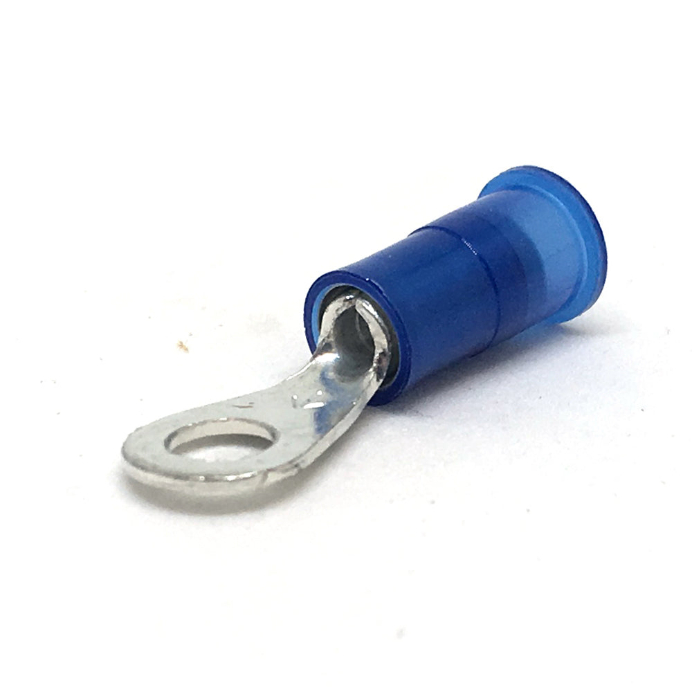 16-14 Gauge Nylon Insulated Ring Terminal Blue #8 Stud