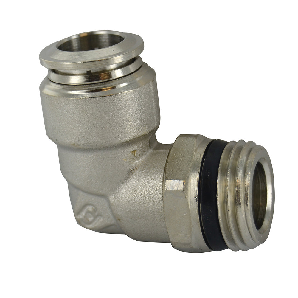M12 Tube x 1/2 Inch Pipe Male Swivel Elbow - Universal Thread