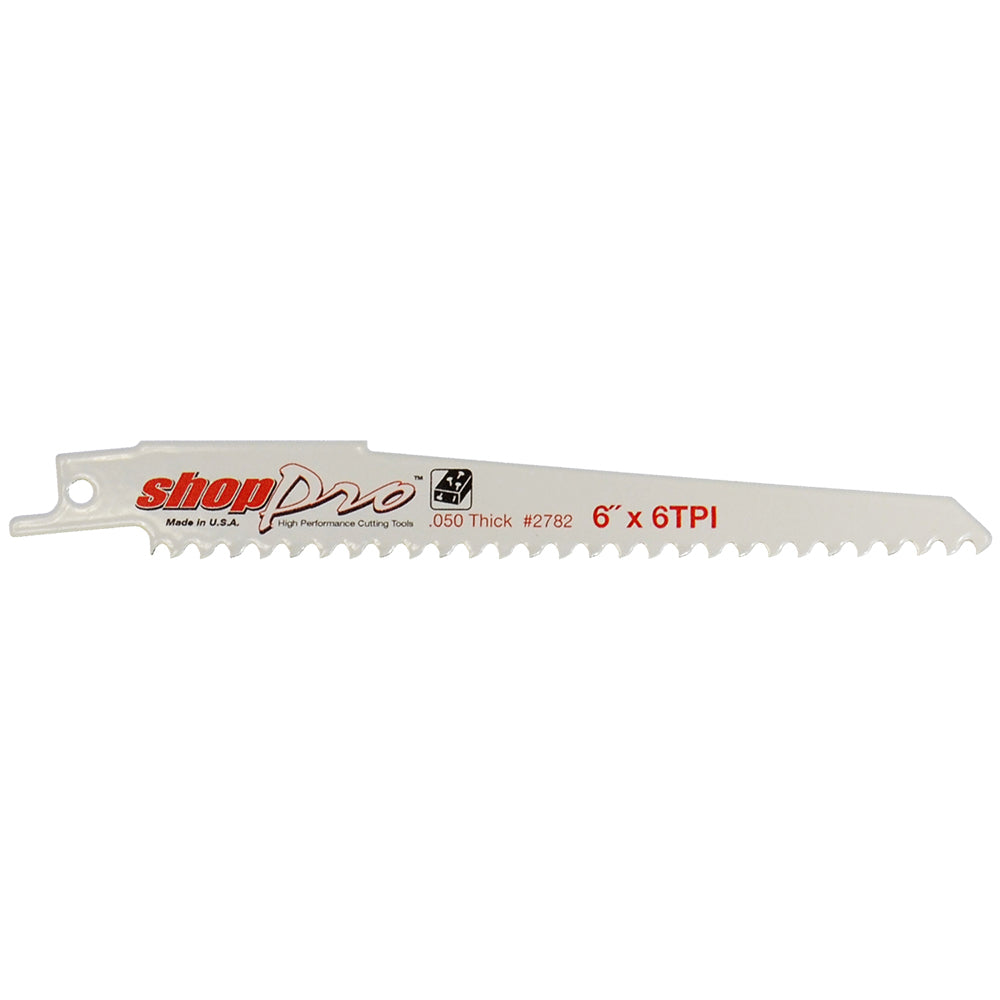 ShopPro 6 x 3/4 x .050 Cobalt Wood Reciprocating Saw Blade - 6 Tpi