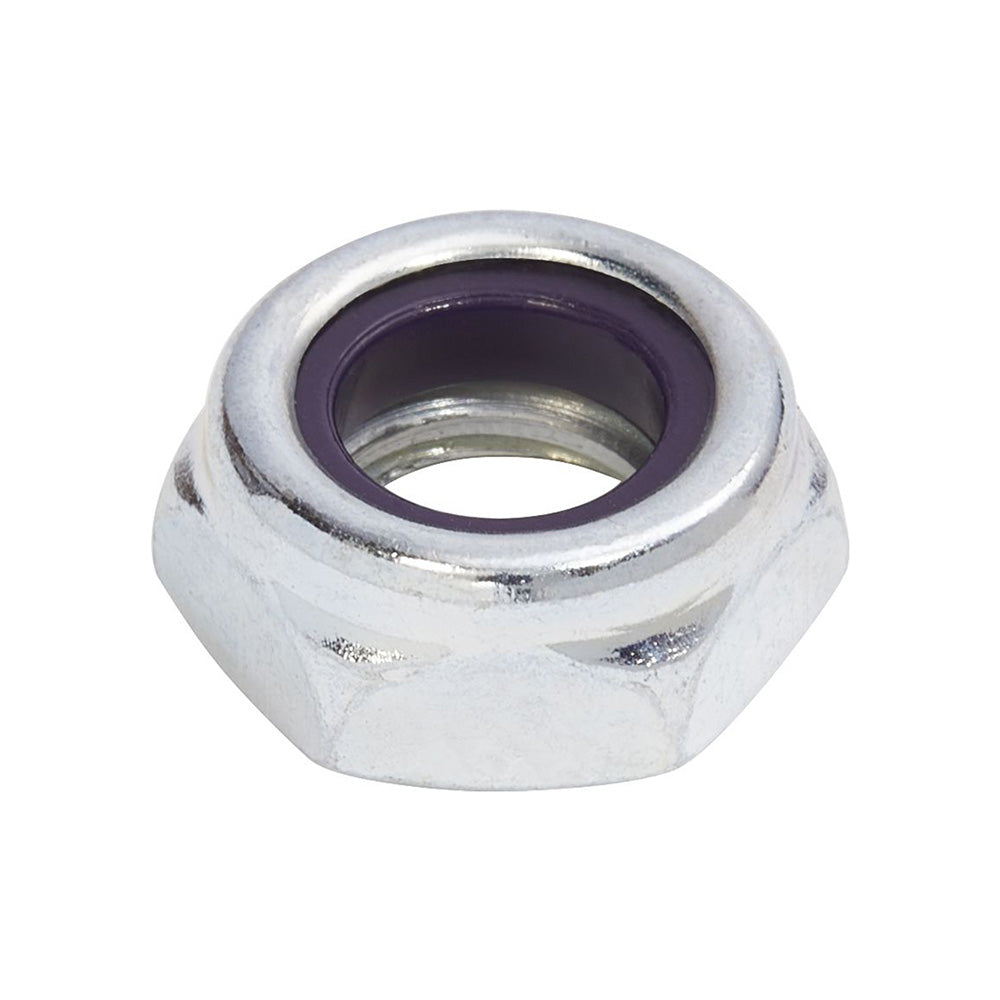 1/4-20 Coarse Zinc Plated Grade 2 (Nte) Nylon Insert Locking Jam Nut