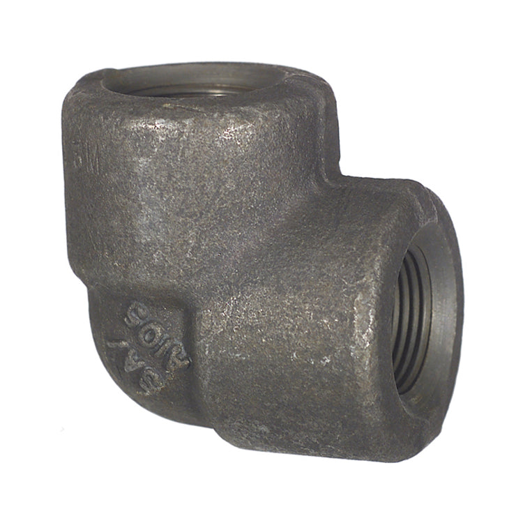 1/2 Inch Sch 160 Npt Black Forged Steel 90 Degree Elbow