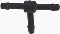 1/8 Inch x 1/8 Inch x 1/8 Inch Black Nylon Vacuum and Washer Hose Barbed Tee Connector