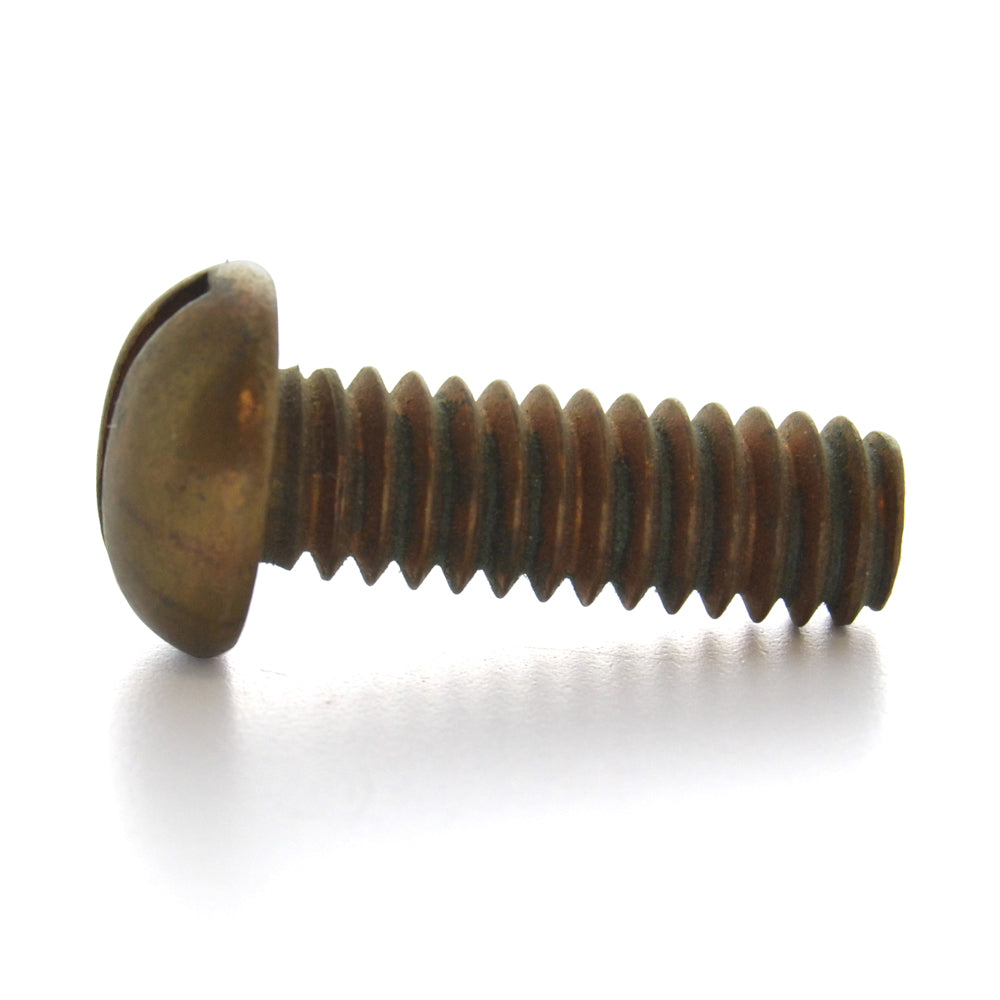 #6-32 x 1 Inch Coarse Plain Silicon Bronze Slotted Drive Round Head Machine Screw