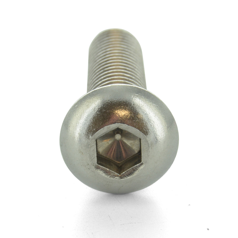 #8-32 x 1/2 Inch Coarse Plain 18-8 (A2) Stainless Steel Button Head Socket Cap Screw