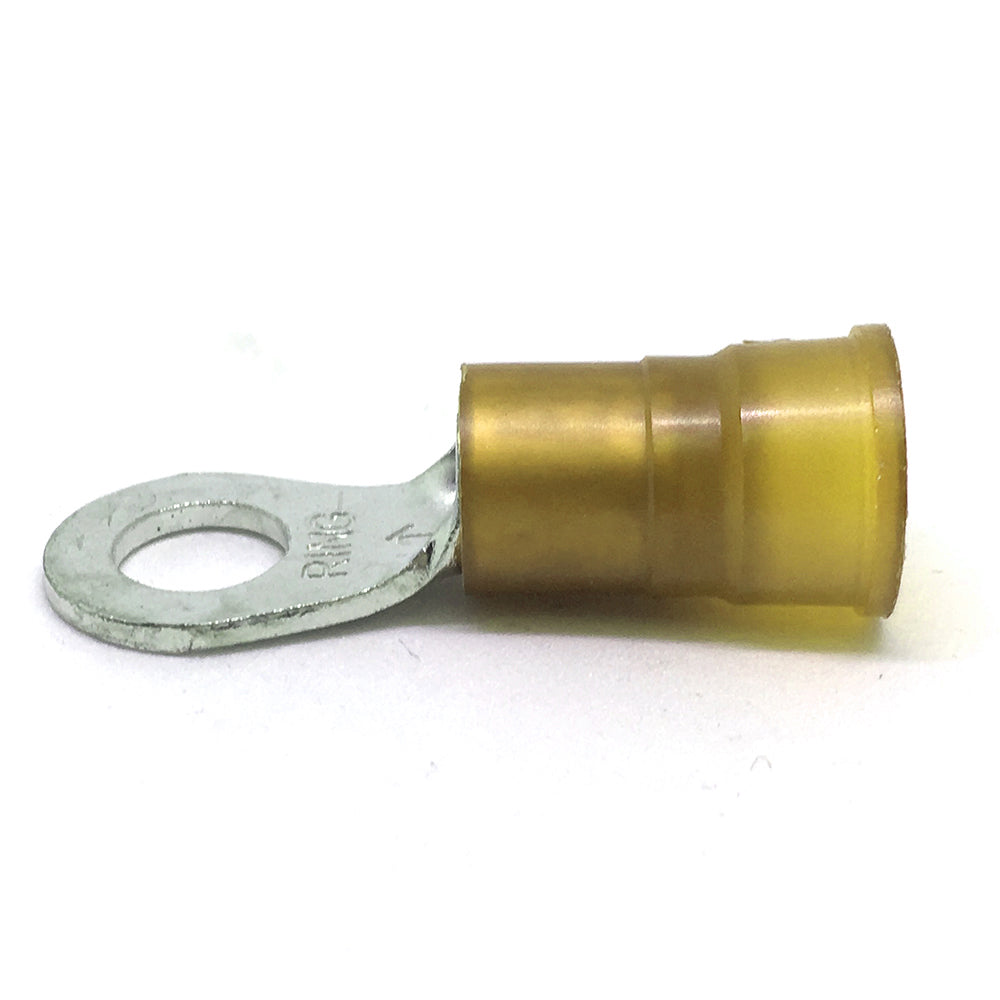 4 Gauge Nylon Insulated Ring Terminal Yellow 5/16 Inch Stud