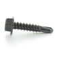 #10 x 1-1/2 Inch Black Oxide Hardened Steel #3 Point Indented Hex Washer Head Self-Drilling Tek Screw