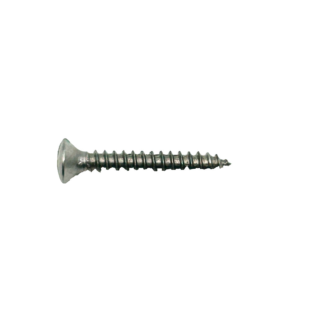 #8 x 5/8 Inch Plain 18-8 (A2) Stainless Steel Oval Slotted Type-A Self-Tapping Sheet Metal Screw