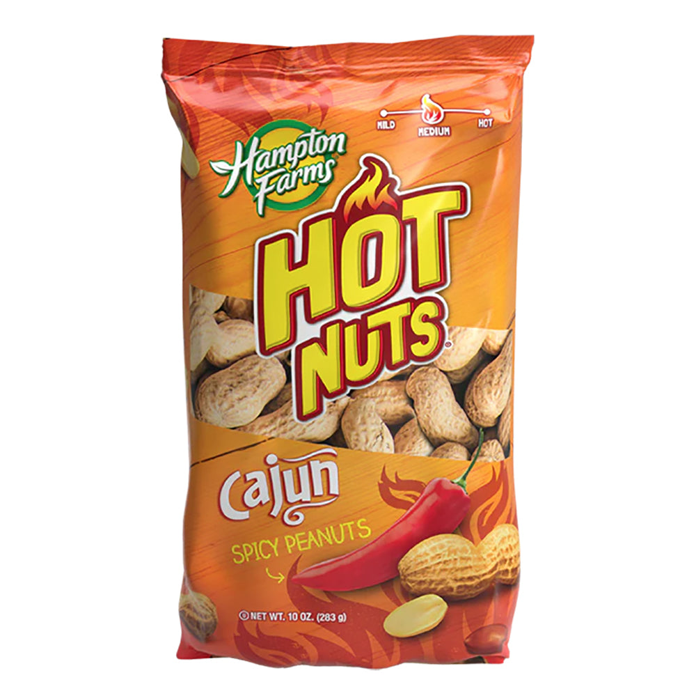Hampton Farms Cajun Spicy Hot Nuts - In-Shelled Peanuts- 10 oz. Net Wt