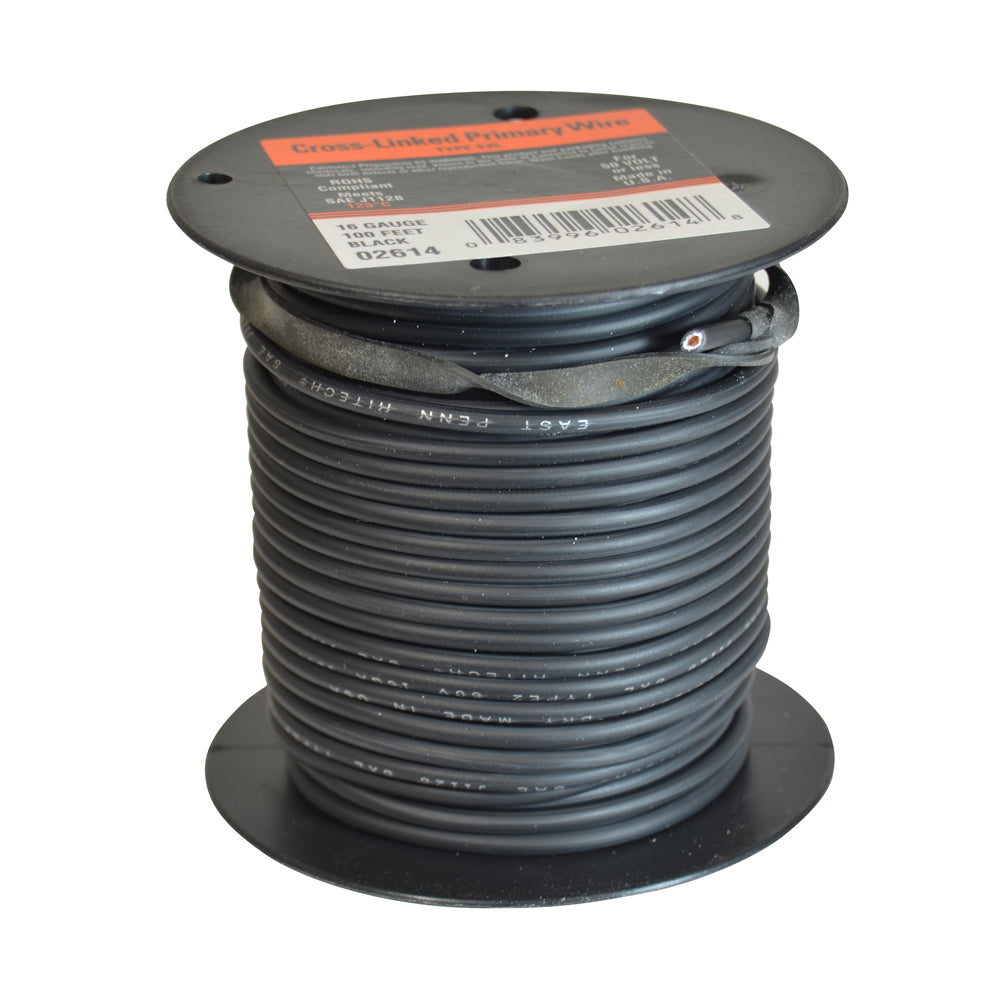 12 Awg Cross Link Primary Wire 100 Foot Roll Black