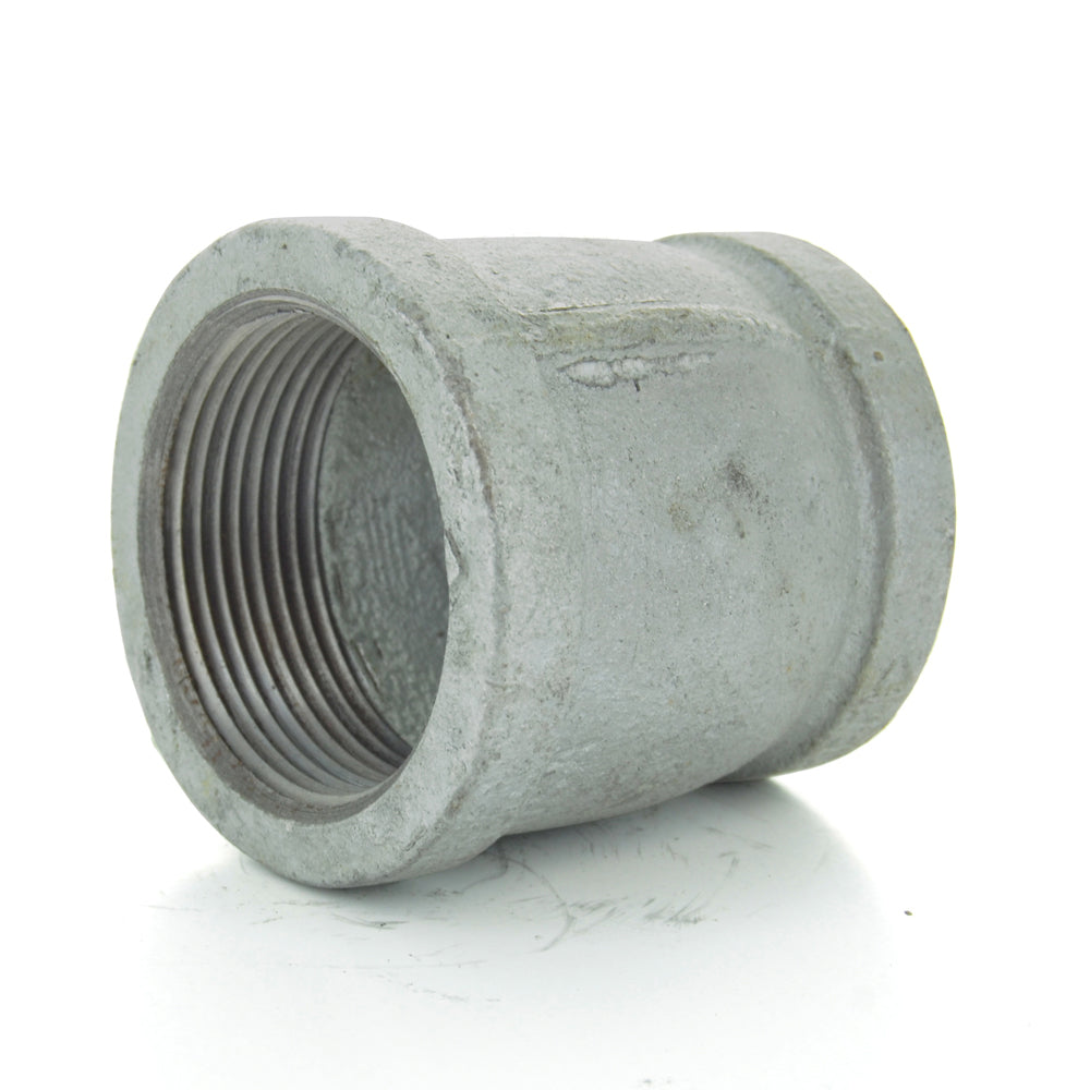 1-1/4" X 3/4" Schedule 40 Malleable Iron Welded Reducing Coupling Galvanized Made In USA