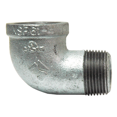 3/8 Inch Sch 40 Threaded Galvanized Malleable Iron 90 Degree Street Elbow