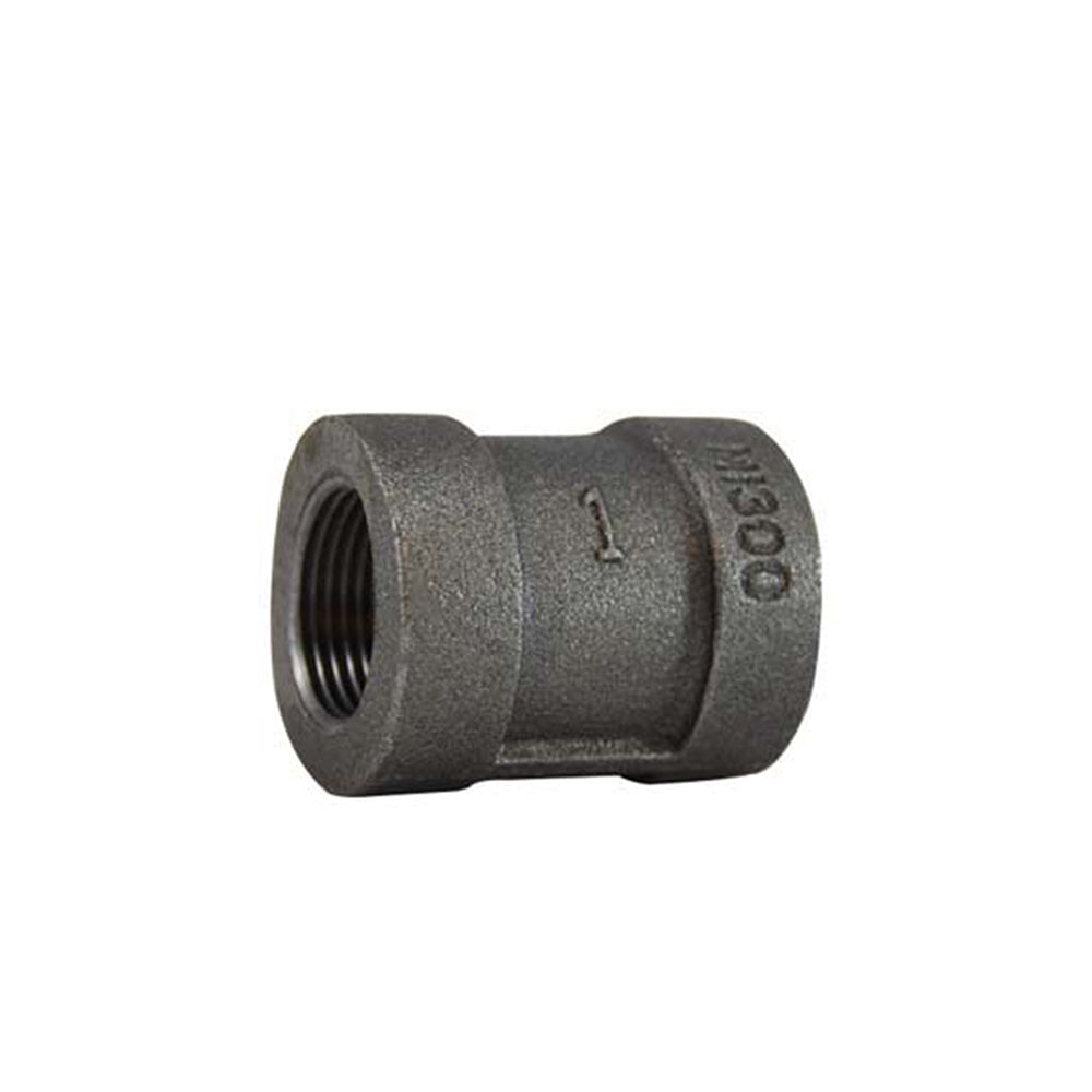 1-1/4 Inch Sch 80 Threaded Black Malleable Iron Pipe Coupling