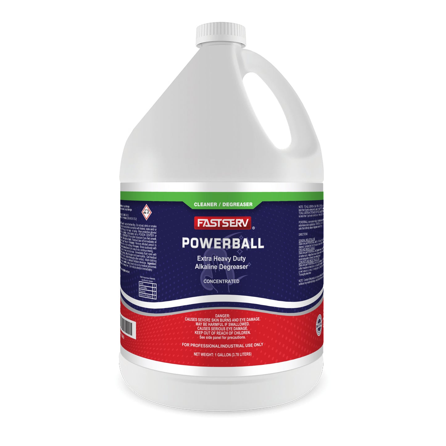 Fastserv Powerball Extra Heavy-Duty Alkaline Degreaser - 1 Gallon - Bottle