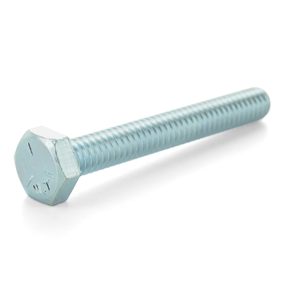 1/4"-20 x 1-1/2" Hex Head Tap Bolt Fully Threaded Grade 5 Zinc Plated Coarse