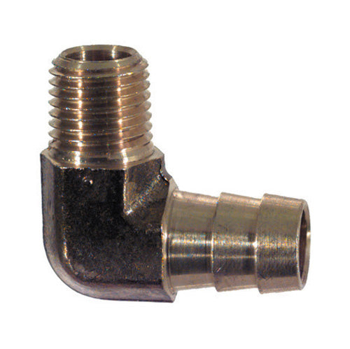 1/4 Inch x 3/8 Inch Mpt x Barb Hose CA360-Ca345 Brass 90 Degree Elbow