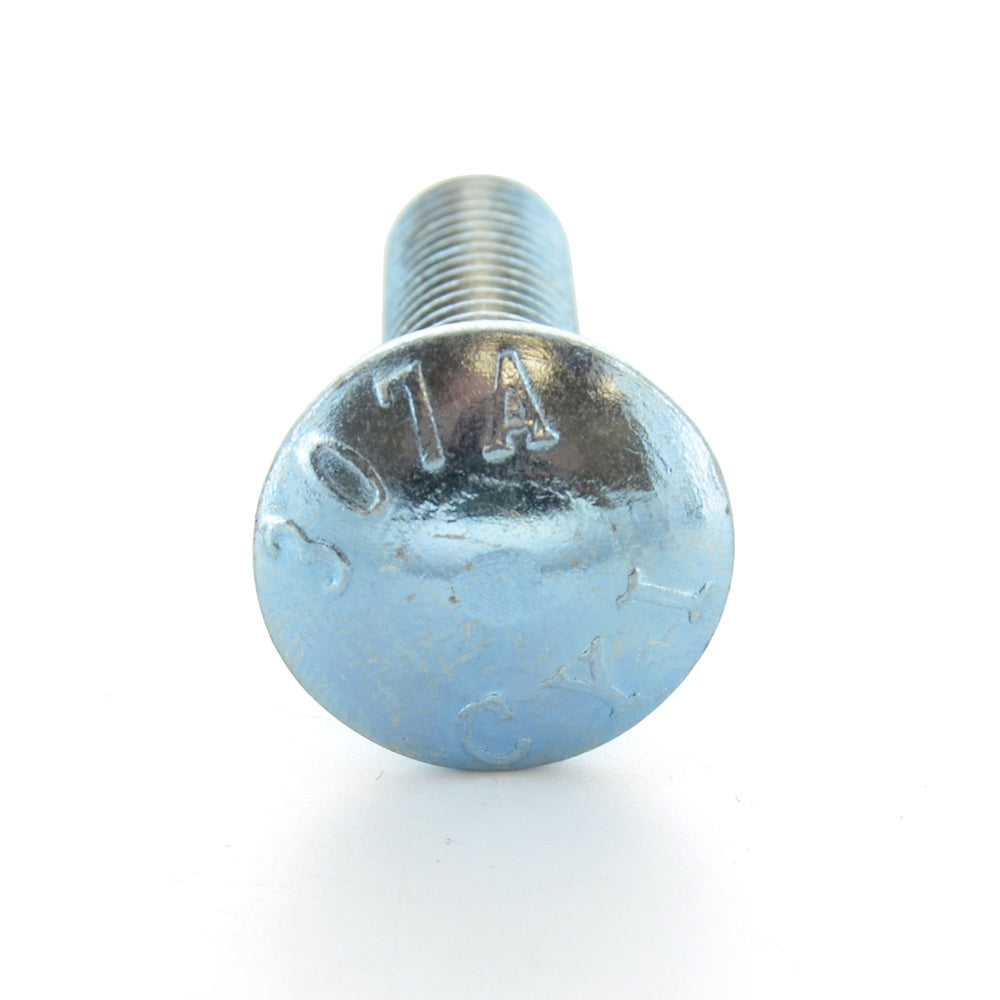 #10-24 x 3-1/2 Inch Coarse Zinc Plated A307 Grade A Round Head Carriage Bolt