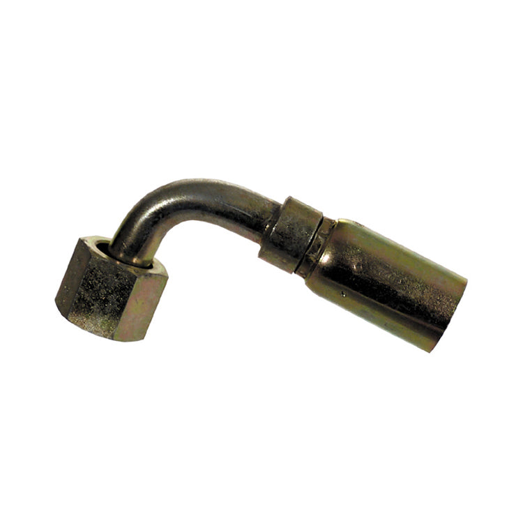 Female O-Ring Face Seal 90 Elbow Medium Drop 3/8 Inch Hose X 3/8 Inch Tube