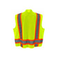 Two-Tone Ansi Class 2 Surveyor Vest- 11 Pockets- Solid Front With Breathable Mesh Back - Large