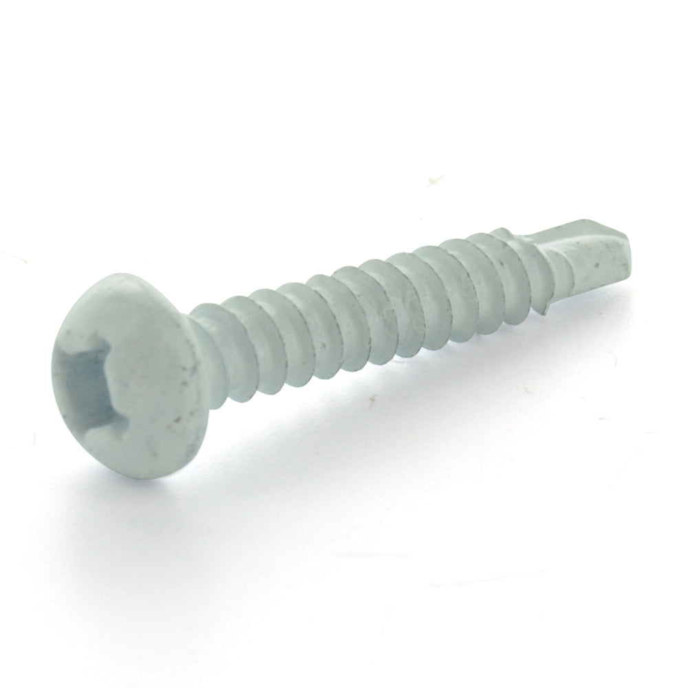#8 x 3/4 Inch Painted Self-Drilling Pan Head Square Drive Screws - White