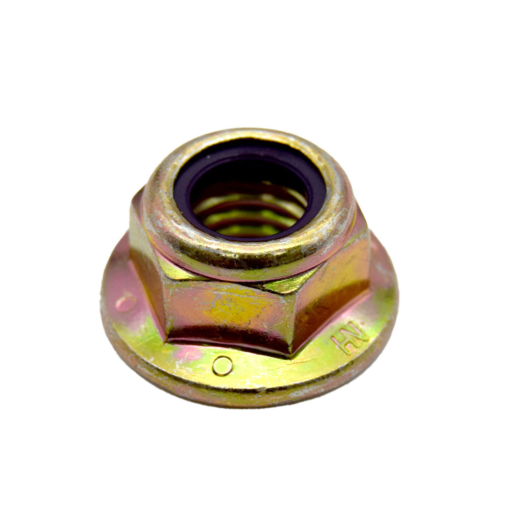 1/4-20 Grade 8 Zinc Yellow Flanged Nylon Insert Lock Nut Purple Nylon Insert