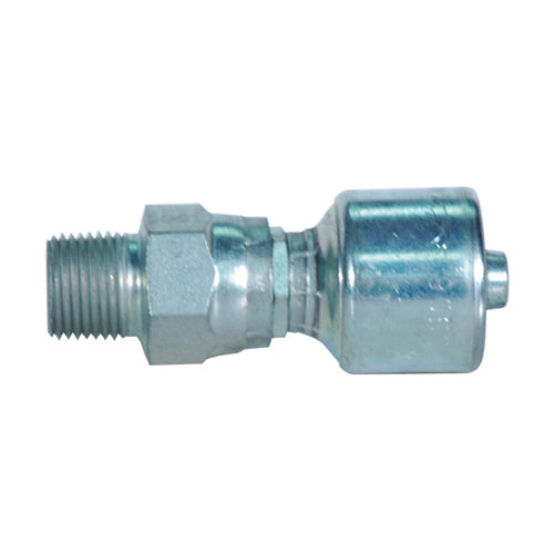 1/4 Inch x 3/8 Inch Male Pipe Swivel (NPTF - Without 30 Degree Cone Seat) Tuffcoat Lead Free MegaCrimp Coupling