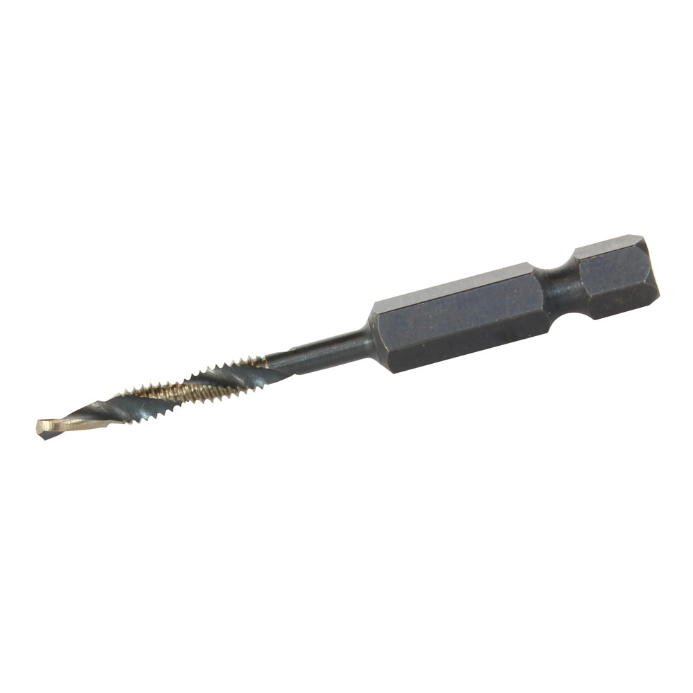 #6-32 Hex Shank 135 Degree Split Point Gold Surface Treated Combination Drill and Tap