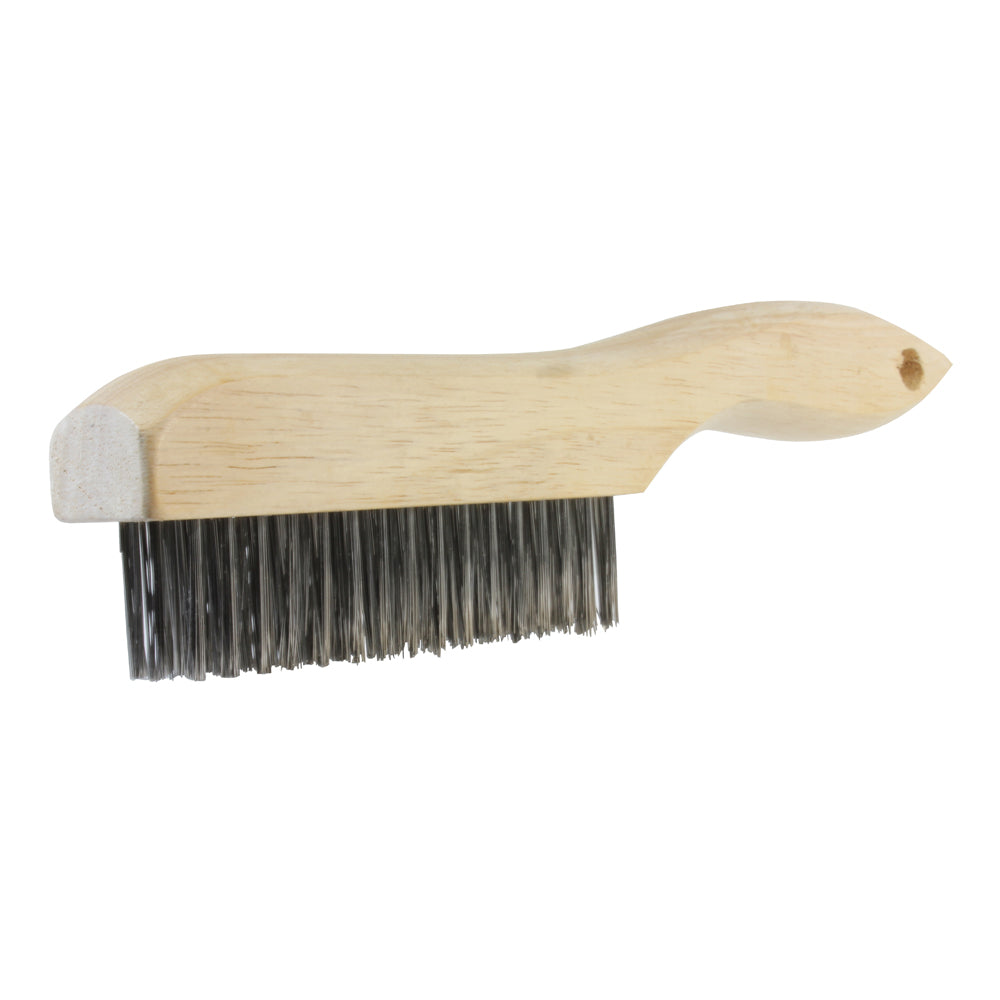 1 Inch x 10 Inch Shoe Hardwood Handle Stainless Steel Bristle 4 x 16 Wire Scratch Brush