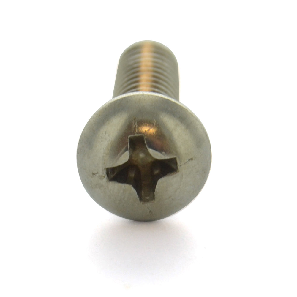 #10-32 x 1/2 Inch Fine Plain 18-8 (A2) Stainless Steel #2 Phillips Drive Round Head Machine Screw
