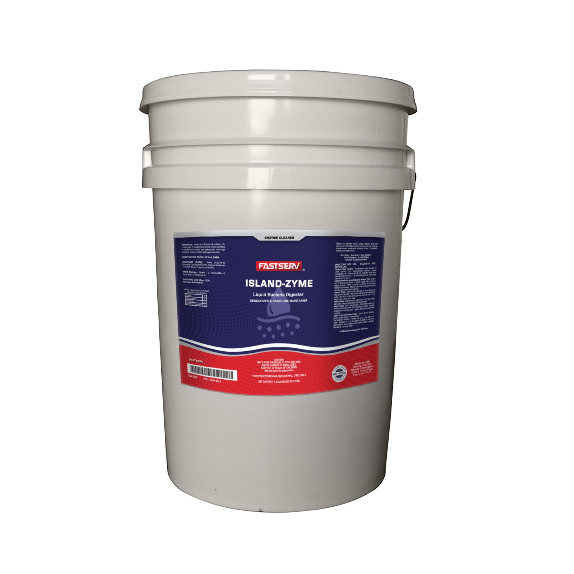 FastServ  Island-Zyme Liquid Bacteria Deodorizer & Drain Maintainer - 6 Gallons