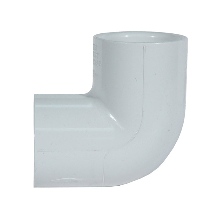 1-1/2 Inch Socket Sch 40 White Pvc 90 Degree Elbow