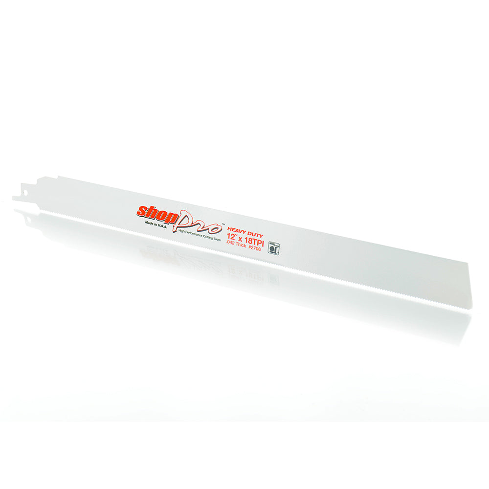 ShopPro 12 x 1 x .042 Power Edge Heavy-Duty Reciprocation Saw Blade - 18 Tpi
