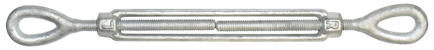 3/8 Inch x 6 Inch Hot Galvanized 1030 Carbon Steel Eye and Eye Turnbuckle