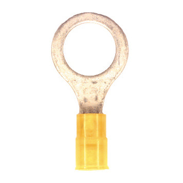 12-10 Gauge Ring Terminal 1/2" Stud Nylon Insulated Yellow