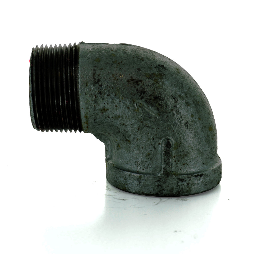 3/8" Schedule 40 Female NPT X MNPT Black Welded Malleable Iron 90 Degree Street Elbow USA