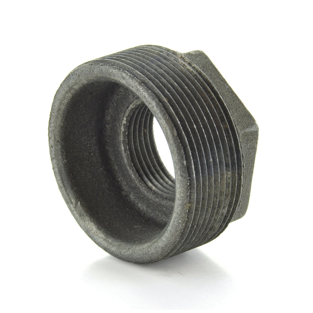 3" X 2" Schedule 40 Male NPT X FNPT Black Malleable Iron Hex Bushing