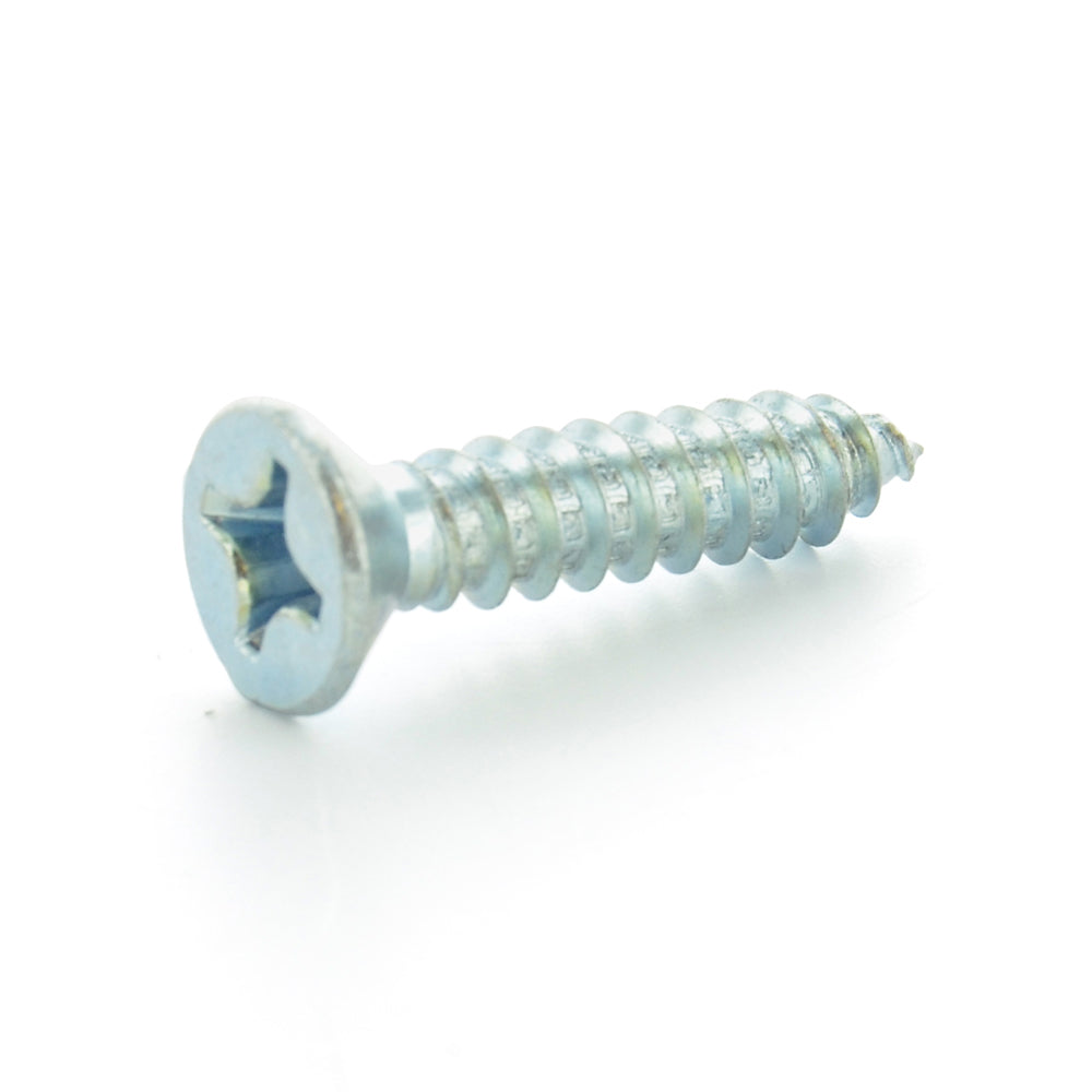 #10-16 x 1 Inch Zinc Plated Low Carbon Steel Flat - Countersunk Head Type-Ab Self-Tapping Sheet Metal Screw