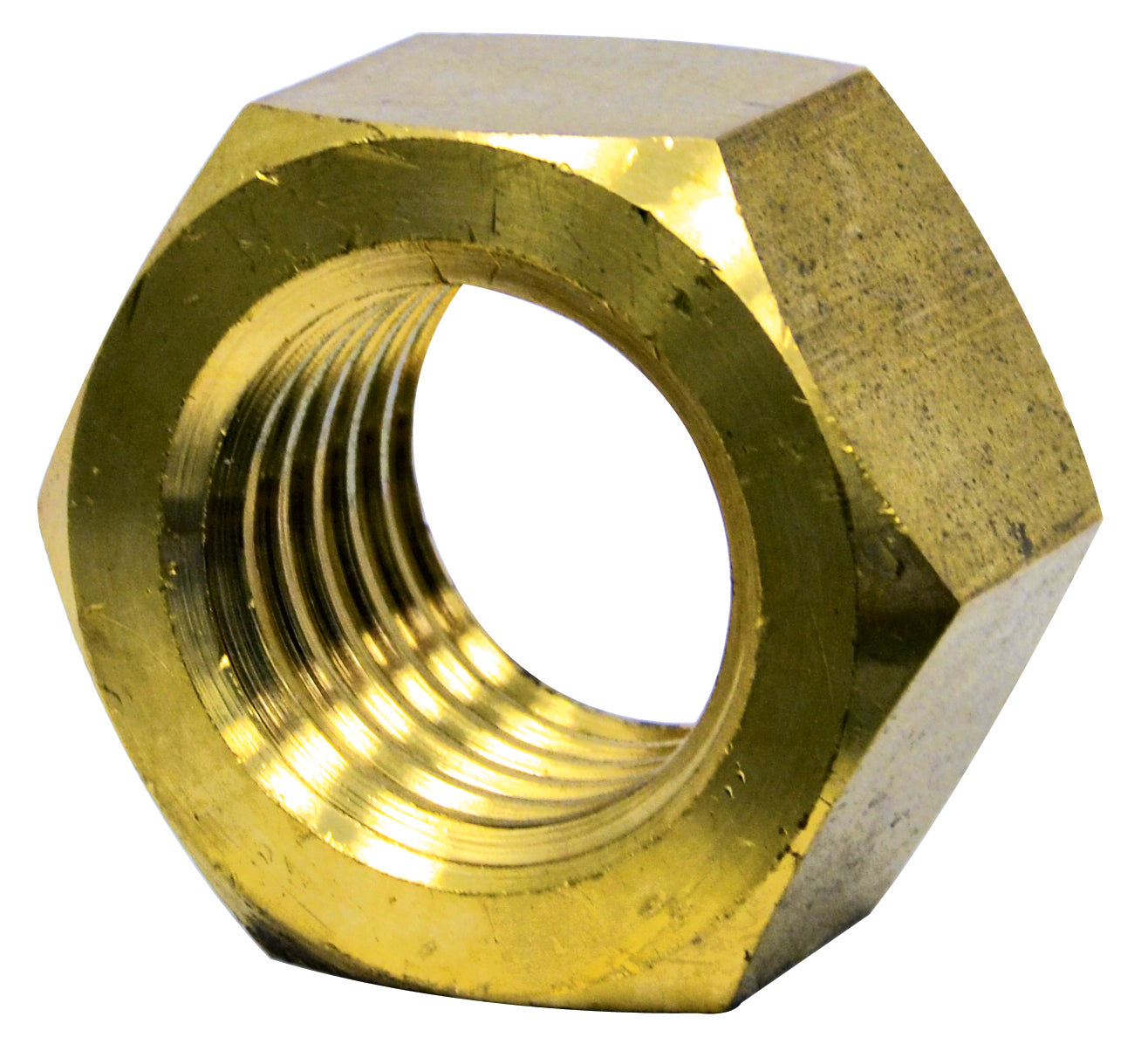 1-8 Coarse Brass Finished Hex Nut