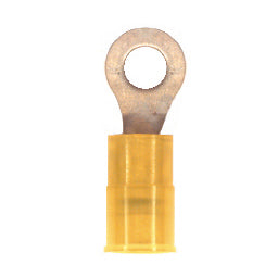 12-10 Gauge Ring Terminal #10 Stud Nylon Insulated Yellow