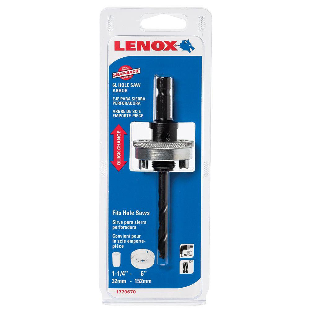 Snap Back™ Hole Saw Arbor- 6L - Clearance